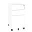 3 classeurs mobiles en blanc, tout en métal, roulettes pour faciliter les manœuvres, armoire de bureau, deux tiroirs peu profonds et un tiroir profond, entièrement assemblé, conception, 110 lb / tiroir, organisateur rapide blanc, mobilité, utilisation,