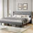 Bed Frame With Headboard, Upholstered Bed Frame With Wood Slats, Sturdy Support Feet, No Box Spring Needed-165975671-165975666