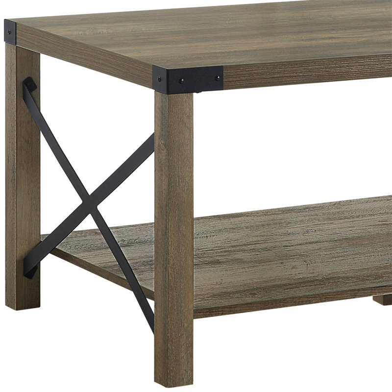 Abiram Rustic Oak Finish Coffee Table