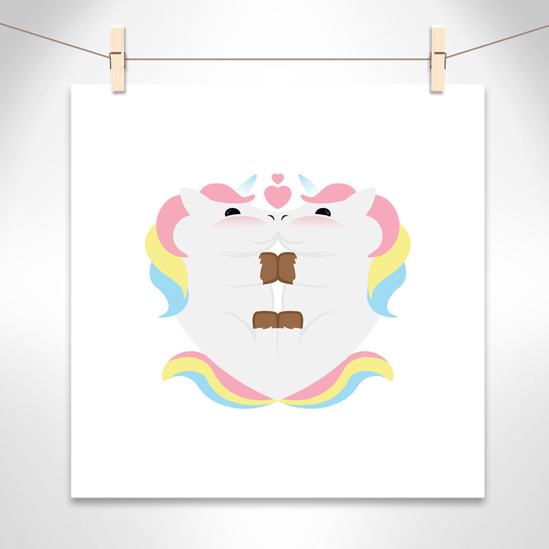 Décoration murale Unicorn Hugs, H 20 po x l 20 po x P 1 po, Papier