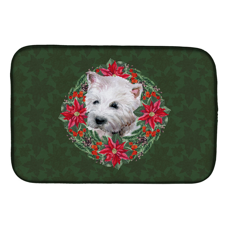 Tapis de séchage en couronne de poinsetta westie