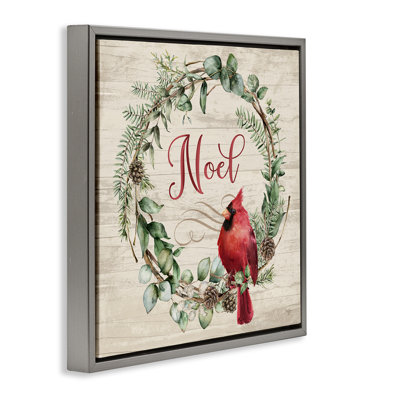 Couronne de Noël avec cadre flottant cardinal, design par Mollie B.