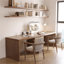 Bureau rectangulaire en bois massif noyer clair-1957176808