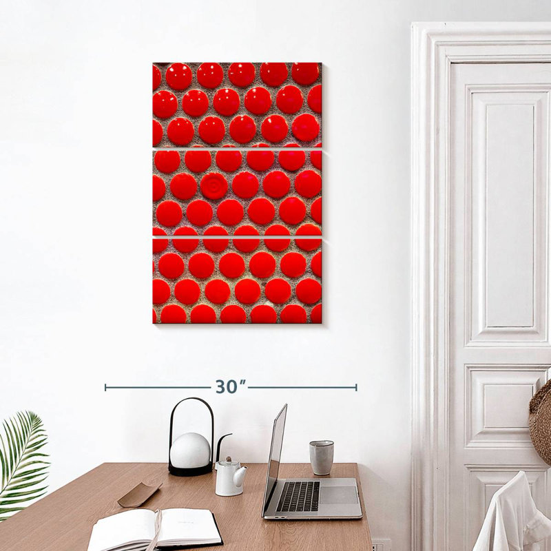 Avery Red Circle Tiles, 32" H x 20" W
