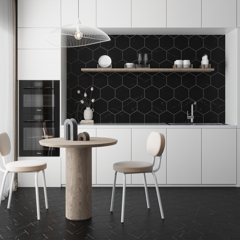 Noir Luxe 10 x 10 Eastern Black Marble Honed Hexagon Tile (2.95 Sq Ft/Case) - 5 Pack