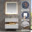 36" Wall-Mounted Bathroom Vanity with Soft-Close Drawer, Engineered Stone Top & LED Light – White-1176167328