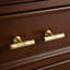 Ensemble de 10 boutons d'armoire en or brossé, poignées d'armoire en laiton martelé, poignées de tiroir en alliage de zinc massif pour la quincaillerie de la commode de la salle de bain