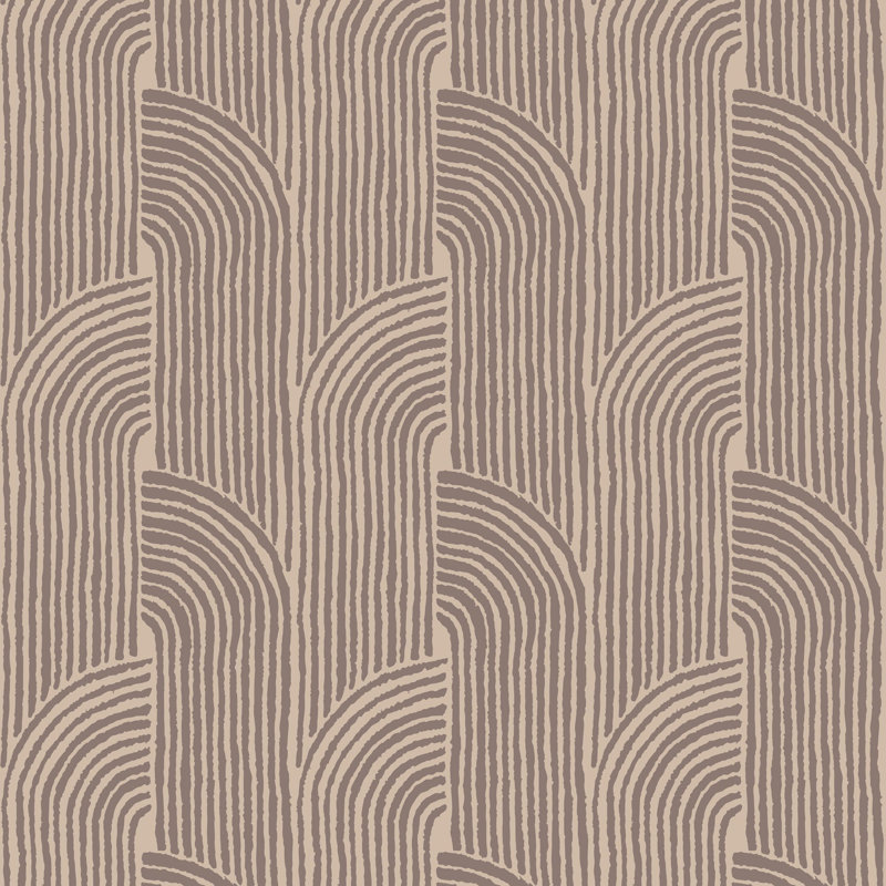 Woven Arcs - Walnut Wallpaper