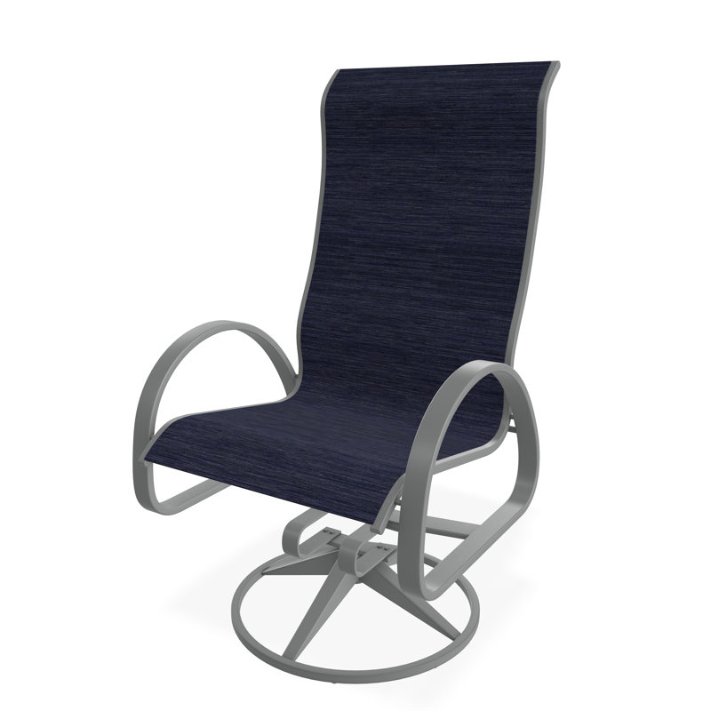 Aruba II Sling Aluminum Frame Supreme Swivel Rocker, Graphite, Collect Indigo