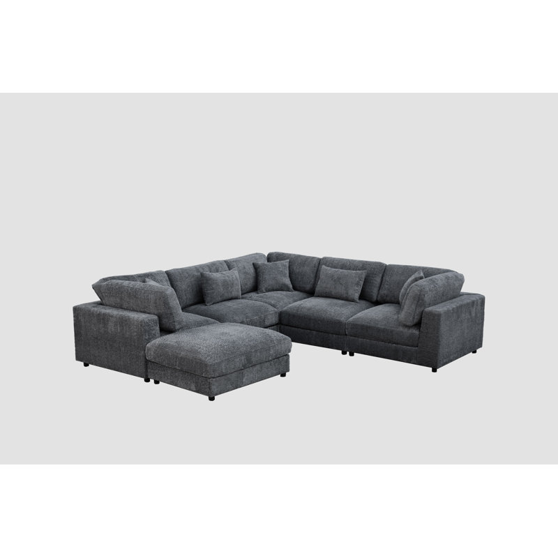 Canapé modulaire Everden, H 33 po x l 112 po x P 112 po, Polyester gris