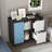 Sideboard Buffet Cabinet, Black Storage Cabinet With Red Doors , 2 Drawers With Unique Panel Styling And 2 Open Storage Compartment, Modern Coffee Bar Cabinet Accent Cabinet For Kitchen, Dining Room,-720304040