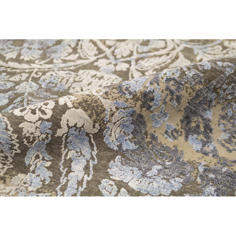 Hand-Knotted High-Quality Blue and Multi-Colored Area Rug