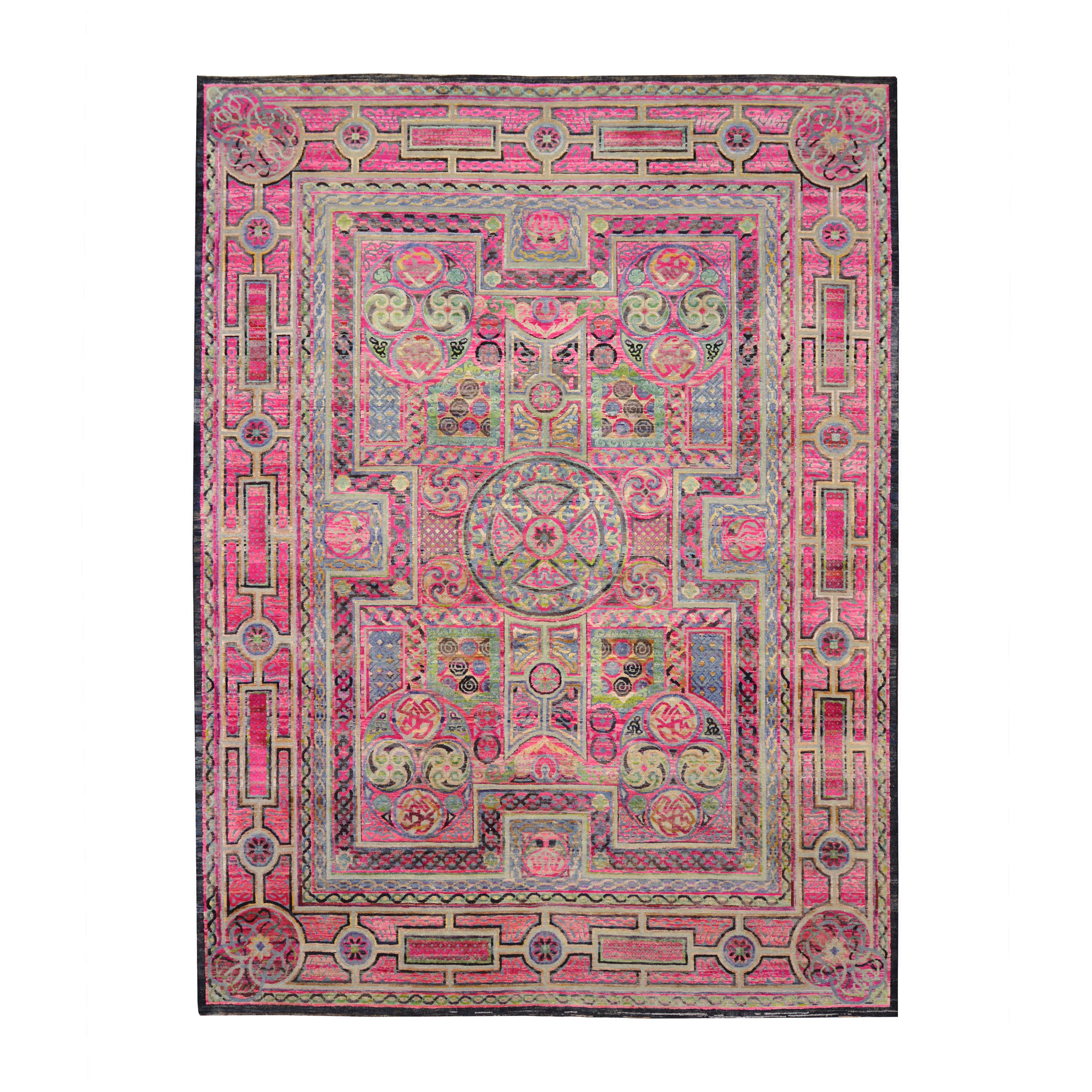 Ringlocka Rug Bokara Rug Co., Inc. Oriental Hand-Knotted Area Rug in Red/Pink/Black ...