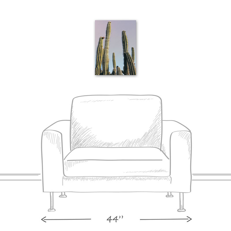 Grand cactus sur toile, H 16 po x l 12 po x P 1,25 po, Toile tendue
