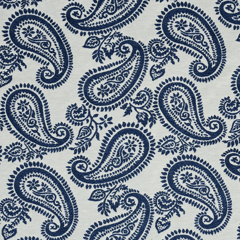 Tissu à motif cachemire Milena, Bleu