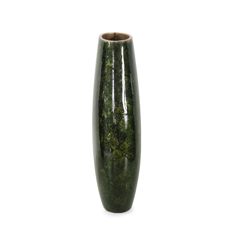 Renaldi Emerald Gold Torpedo Vase- Medium, 11" H x 7" W x 3" D