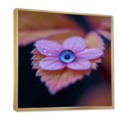 Macro rosée goutte pivoine rose - art mural floral moderne