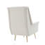 Vista Mid-Century Modern Faux Mohair Upholstered Lounge Chair in Ecru-134465738