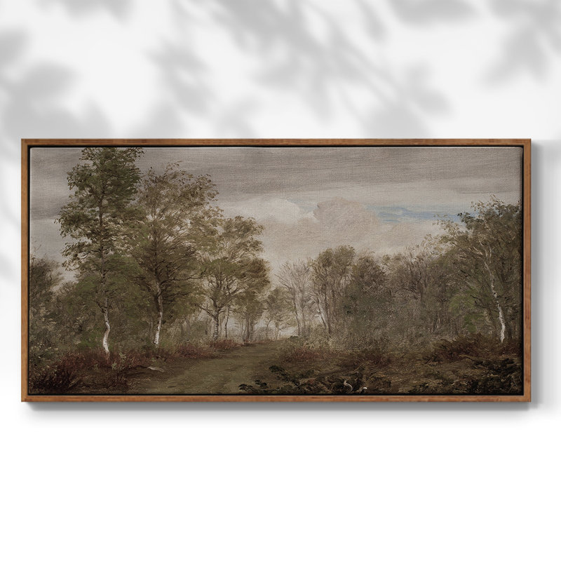 Série paysage - CDXLV - Toile tendue avec châssis encadré - Prêt à être accroché, Noyer, H 21 po x l 41 po