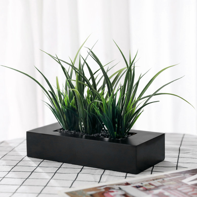 23cm Faux Plant in Manufactured Wood Planter