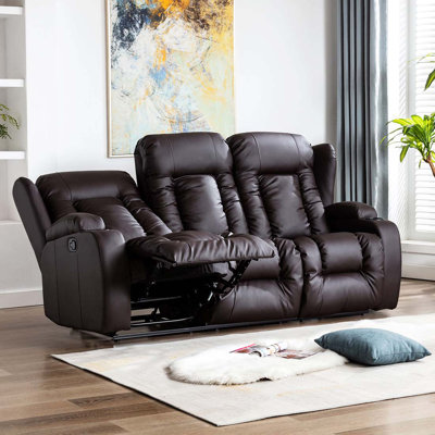 Deneishia 3 Seater Linen Reclining Sofa