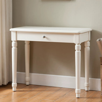 White Rectangular Solid Wood Writing desk with drawers desk