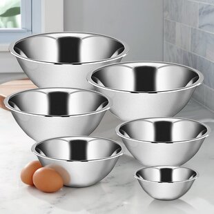  Oggi 8-Quart Two-Tone Stainless Steel Mixing Bowl, Great for  Mixing, Making Dough, Dressing Salads, Mixing Eggs, Washing Vegetables:  Home & Kitchen
