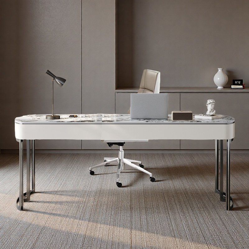 Bureau d'écriture simple en granit, H 29,53 po x l 70,87 po x P 23,62 po, Noir