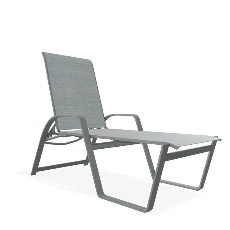 Chaise longue inclinable Holna, Graphite texturé, Baja