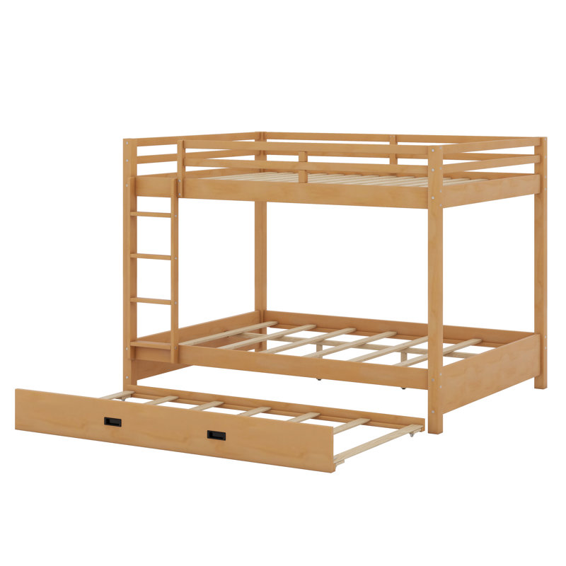 Bunk Bed With Ladder And Trundle, Wood