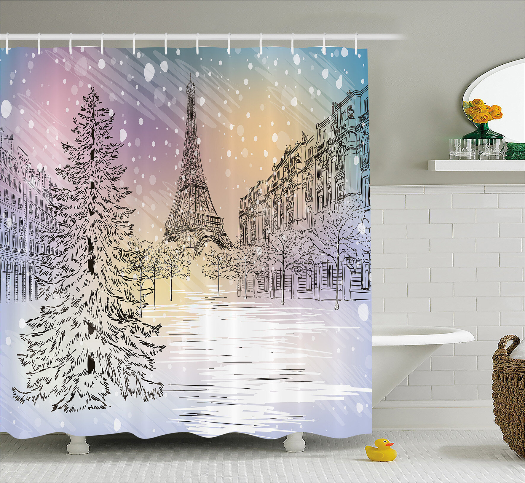 The Holiday Aisle® Aleesha Christmas Tree Decorations Shower Curtain + Hooks  & Reviews - Wayfair Canada