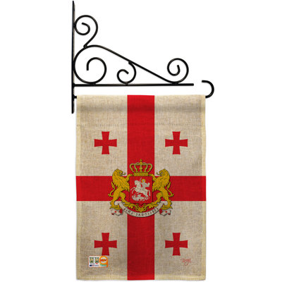 En toile jute à 2 côtés 19 x 13 po georgia republique drapeau de jardin