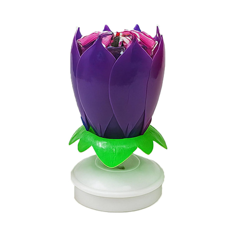  Birthdays Lotus Flower Musical Birthday Candle Spinning Birthday Cake Decoration Red pkg/1, 1, Multicolore