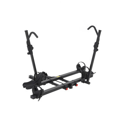Support à 2 vélos pour vélos électriques avec attelage, capacité de 200 lb de porte-vélos pliable et inclinable avec système anti-oscillation, s'adapte aux vélos Fat Tire, récepteur d'attelage de 2 po