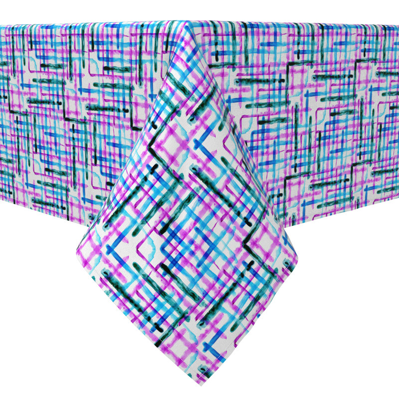Rectangular Plaid Cotton Twill Tablecloth