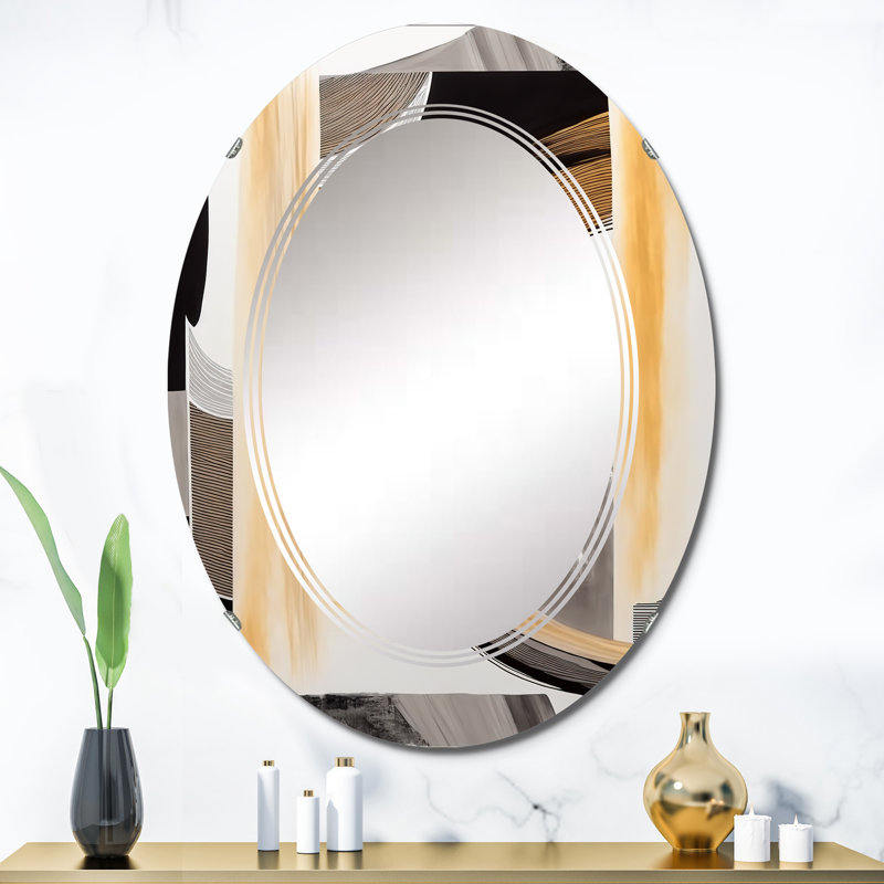 Phawn Glam Art Deco Abstract III - Miroir mural moderne, 36 po x 24 po