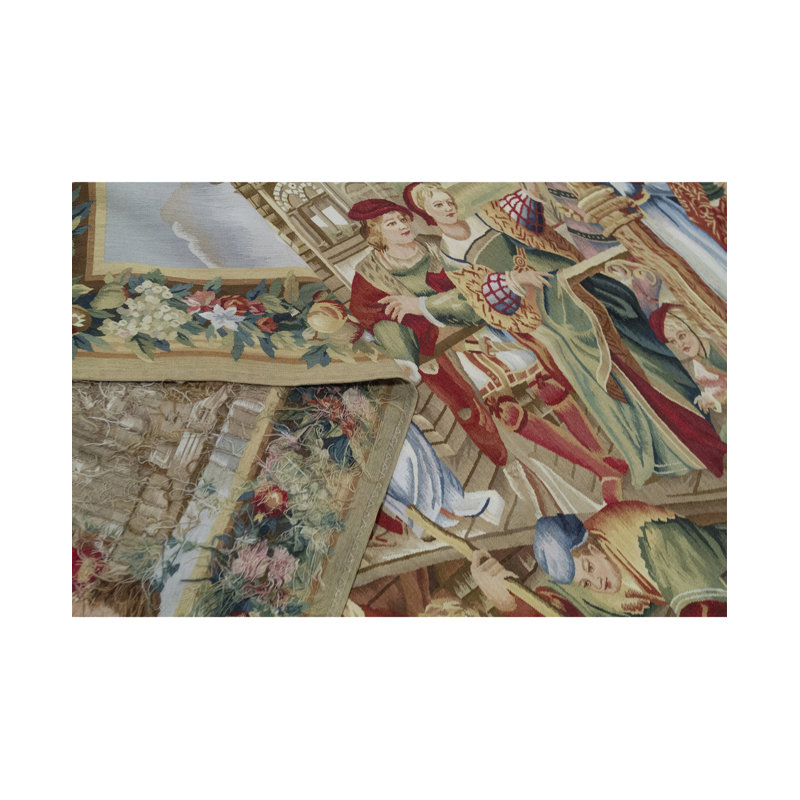 Hand-Knotted High-Quality Green and Brown Area Rug