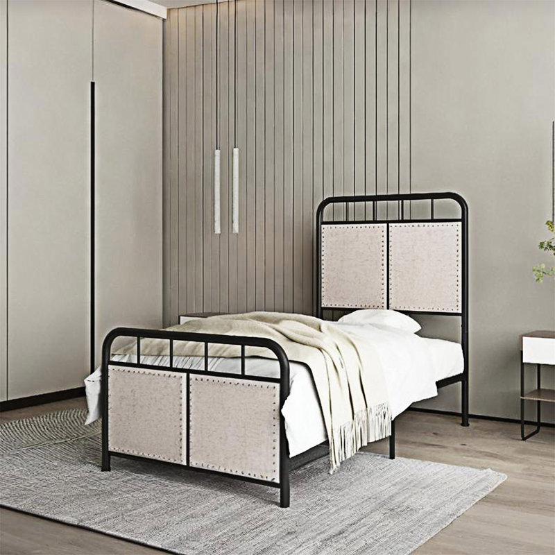 Upholstered Platm Metal Bed Frame