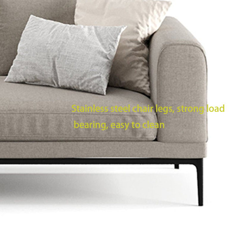 Sponge cotton linen solid wood chaise chair, Right Hand Facing