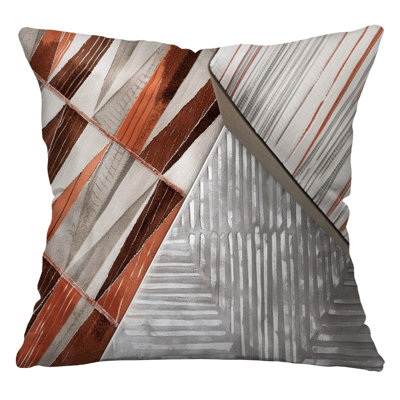 Coussin décoratif à rayures et cubes