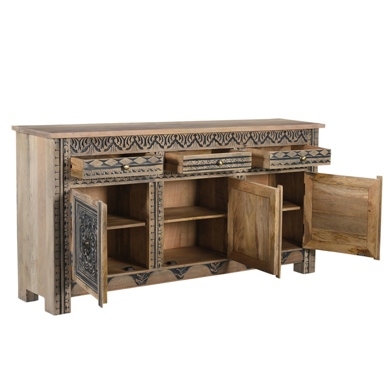 Buffet en bois massif Berlene, 76" L