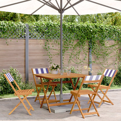 4 - Person Acacia Wood Patio Dining Set with Square Table