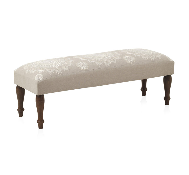 Allenah Cotton Blend Upholstered Bench