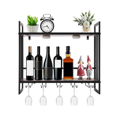 Support à vin mural pour 5 verres à vin Akaylia