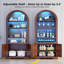 180cm H Freestanding Arch Wine Cabinets with Wine Glass Holder and Wine Rack, Bar Liquor Cabinets with Led Light & Motion Sensor-768470269