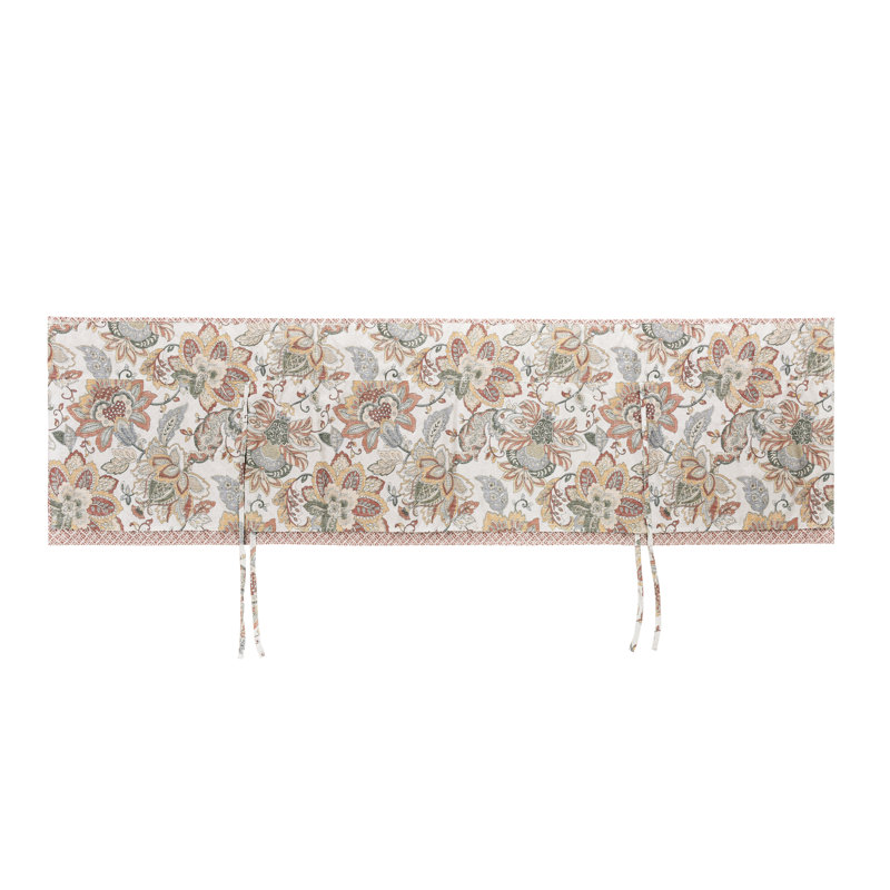 Janessa Coral and Gold Patterned Window Valance