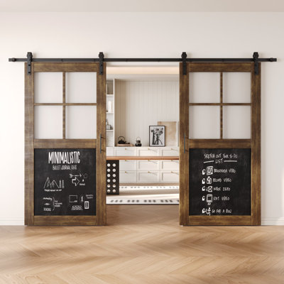 Portes de grange non assemblées et finies avec tableau noir de 48 po x 80 po Homquer