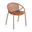 Ensemble de salle à manger d'extérieur 7 pièces en métal et polypropylène avec chaise empilable, orange et noir-1088193501