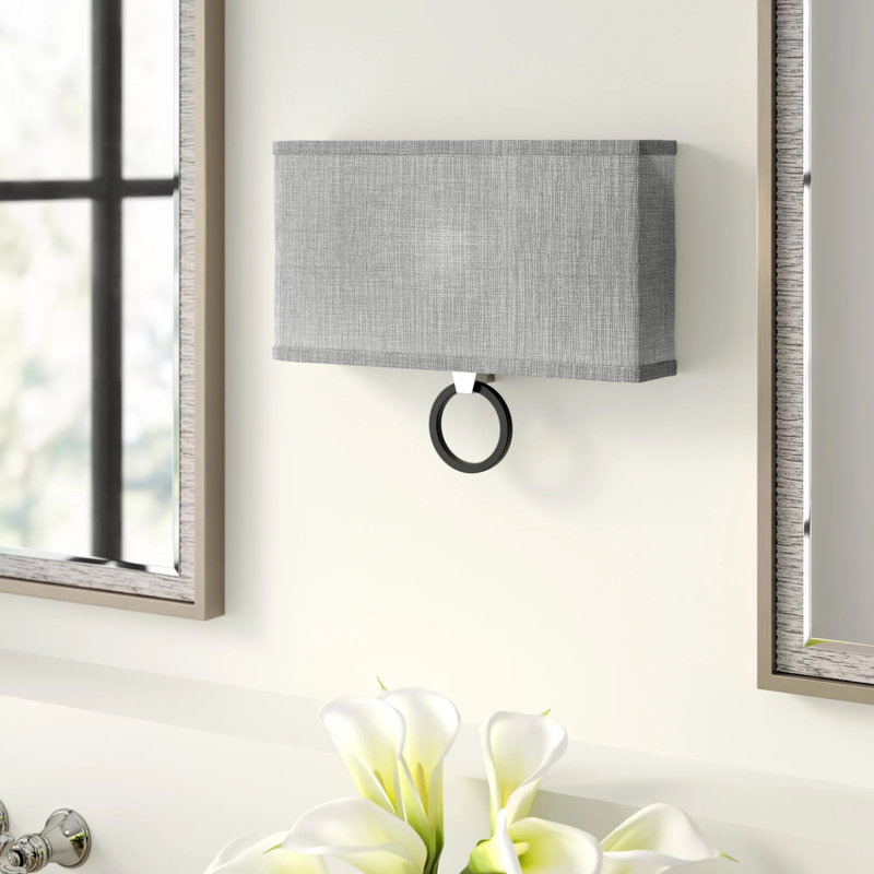Elegant Brushed Nickel LED Wall Sconce with Heathered Gray Shade