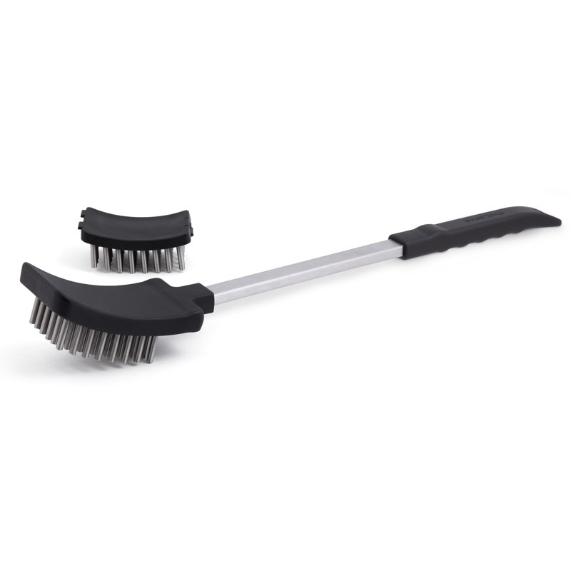 18-Inch Black and Chrome Stainless Steel Coil Spring Grill Brush